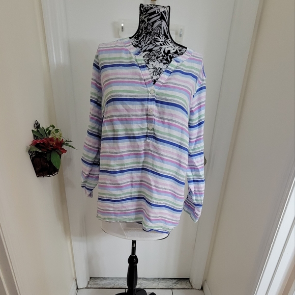 Talbots 100% linen blouse XXL - Picture 10 of 13